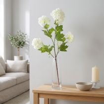 Artikel Snowball Kunstig Viburnum Gren Hvide Blomster L90cm