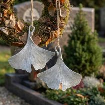 Artikel Gravdekoration ginkgo blad til ophæng 10cm 3 stk