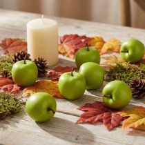 Artikel Dekorative mini æbler grønne gule kunstige H4,3cm Ø3,6cm 24 stk