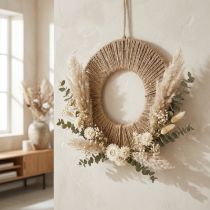 Artikel Dekorativ ring med jutegarn til boho-indretning og kreativt design