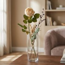 Artikel Rose Creme Silke Blomst Kunstig Rose L74cm Ø7cm