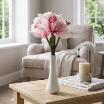 Artikel Kunstige orkideer kunstige blomster i vase hvid/pink 28cm