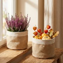 Artikel Plantekasse Jute Stofkurv Utensilo Natur Ø21cm H19cm 3stk