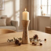 Artikel Lysestage Moderne Lysestage Træ Natur Ø6cm H16cm