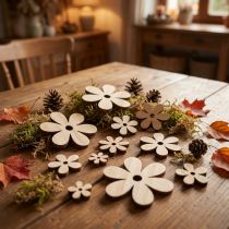 Artikel Scatter dekoration træ blomster natur brun bordpynt Ø2-6cm 20 stk