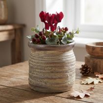 Artikel Keramisk pottepotte dekorativ vase metallic gråbrun 14×14cm