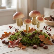 Artikel Pyntesvampe på pinde små og store brune H10/11,5cm 8 stk.