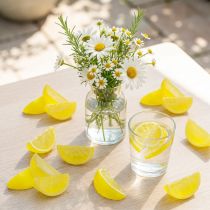 Artikel Kunstige citronskiver dekoration, 24 dele, sommerborddekoration
