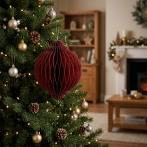 Artikel Julepynt papir Juletræspynt Bordeaux H20cm