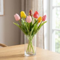 Artikel Kunstige tulipaner, rustik forårsdekoration til enhver bordvase, 30 cm, 7 stk.