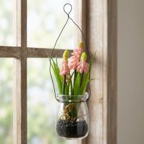 Artikel Druehyacint kunstig pink i glas 16cm