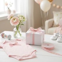 Artikel Blondekant pink dekorativt bånd hæklet blonde B12mm L20m