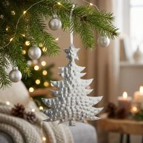 Artikel Juletræsvedhæng, adventsdekoration, metaldekoration til jul, sølv 20,5×15,5cm