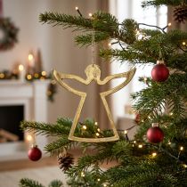Artikel Metal vedhæng, dekorative engle, gylden advent dekoration 15 × 16,5 cm