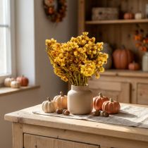Artikel Mini halmblomst gule tørrede blomster bundt tør buket H20cm 15g