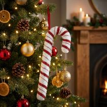 Artikel Deco Candy Cane Jul Rød Hvid Stribet H34cm