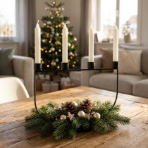 Artikel Lysestage, lysestage adventskrans 27,5cm H18,5cm