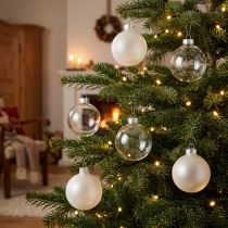 Artikel Julekugler glas klare uigennemsigtige juletræskugler Ø6cm 6 stk