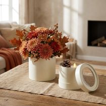 Artikel Blomsteræske rund papcreme Ø10/12cm sæt med 2 stk