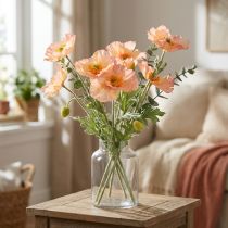 Artikel Kunstige blomster kunstig valmue blomsterdekoration 35cm bundt 3 stk
