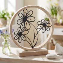 Artikel Metal blomster borddekoration træ metal fjeder dekoration H19cm