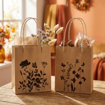 Artikel Gaveposer med hanke papir natursort 12×15cm 6 stk