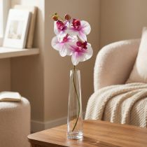 Artikel Orkidé Kunstig Phalaenopsis 4 Blomster Hvid Pink 72cm