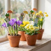 Artikel Frø med paraply blomsterprop træ 8,5cm 12stk