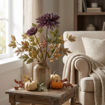 Artikel Kunstig krysantemum 2 blomster lilla Ø5/11cm L70cm