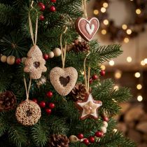 Artikel Kunstige julekagepynt, juletræspynt, landlig stil, sæt med 12