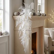 Artikel Asparges kunstige asparges bregne hvid glitter vinter dekoration 105cm