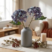 Artikel Kunstig hortensia dekoration kunstig blomst blå lilla 34 cm 2 stk