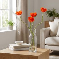 Artikel Valmuer kunstige kunstige blomster orange 58cm–74cm 3 stk