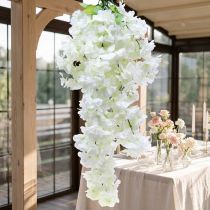Artikel Kirsebærblomstgren med 5 grene hvid kunstig 75cm