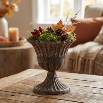 Artikel Kop vase dekorativ kop metal brun antik Ø14cm H12cm