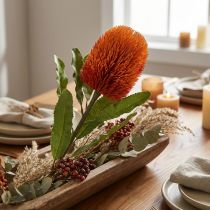 Artikel Kunstig blomst Banksia Orange Efterårsdekoration Begravelsesblomster 64cm