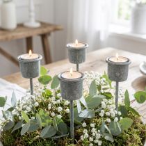 Artikel Plug-in lysestage Shabby Chic grå Ø3cm H8,5cm 8 stk