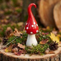 Artikel Deco Fluesvamp Keramik Deco Champignon Rød Hvid Ø6,5cm H21cm
