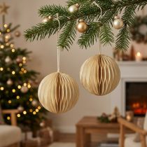 Artikel Honeycomb bolde honeycomb bolde Julecreme guld Ø8cm 4stk