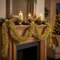 Artikel Glamorøs Golden Tinsel Garland 270 cm – Perfekt til festlige og elegante dekorationer