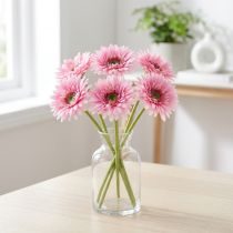 Artikel Kunstige Gerbera Haveblomster, Pink, 47cm, 6 Stk.