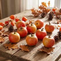 Artikel Kunstige frugter dekorative æbler Cox appelsin 3,5 cm 24 stykker spredte dekorationer efterårsdekoration