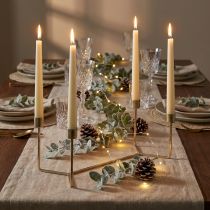 Artikel Lysestage til lysbakke champagne metal 37 × 17 × 18cm