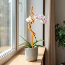 Artikel Orkidépæl, plastik, orange, klatrestøtte til orkideer, H64 cm