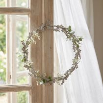 Artikel Vinduesdekoration, dørkrans, shabby chic blomsterkrans, metal, hvid, Ø16,5 cm