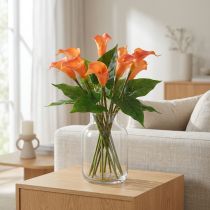 Artikel Calla Lily Abrikos Calla Kunstige Blomster Orange Eksotisk 44cm