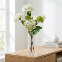 Artikel Kunstig blomster snebold plante Virburnum hvid Ø8cm 64cm