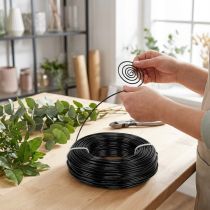 Artikel Aluminiumstråd Ø2mm, 60m rulle, 500g - Fleksibel hobbytråd i sort til blomsterhandlere, modelbygning og smykkefremstilling