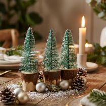 Artikel Julepynt juletræ sneet 10cm 8stk