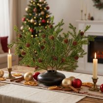 Artikel Kunstige fyrregrene med kogler 48 cm – Juledekoration, fyrregrene 3 stk., grønne